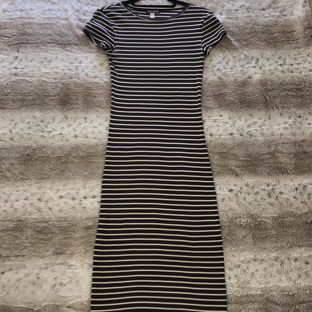 Striped bodycon midi dress